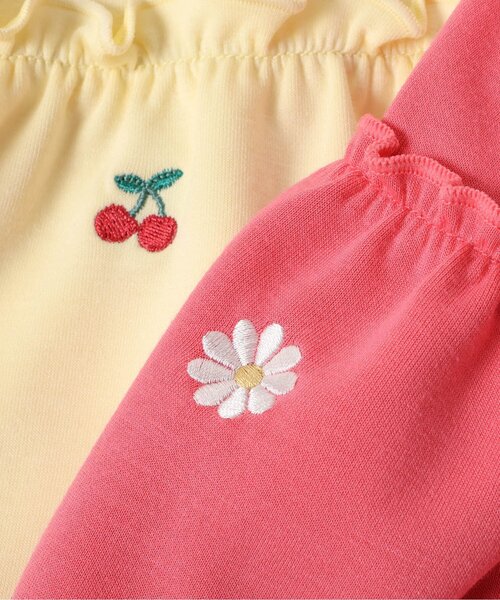 apres les cours(アプレレクール)の「総柄刺繍ペプラムフリル長袖トップス(Tシャツ/カットソー・キッズ・クリーム/ミント/ピンク・80/90/100/110/120/130/140)」の21枚目の写真