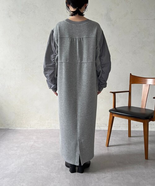 un dix cors（アンディコール）の「ドロストタックワンピース（ワンピース・レディース・ブラック/グレイッシュベージュ/グレー・FREE）」の20枚目の写真