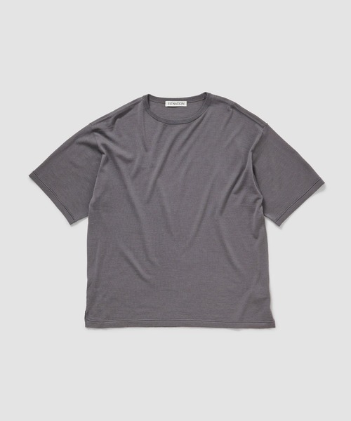 ESTNATION(エストネーション)の「ESTNATION / ウルトラファインウール ニットTシャツ(Tシャツ/カットソー・メンズ・ベージュ/チャコールグレー/ブラウン・LARGE/MEDIUM)」の2枚目の写真