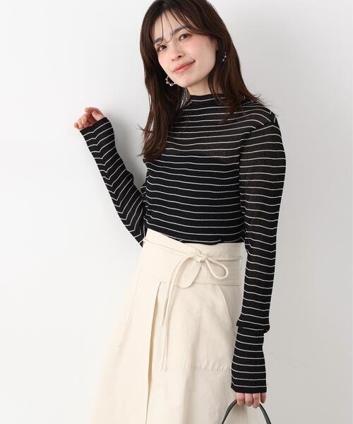 PINKY&DIANNE（ピンキーアンドダイアン）の「◆シアーボーダーボトルネックニット（ニット/セーター・レディース・ホワイト系その他2/ブラック系その他・38）」の21枚目の写真