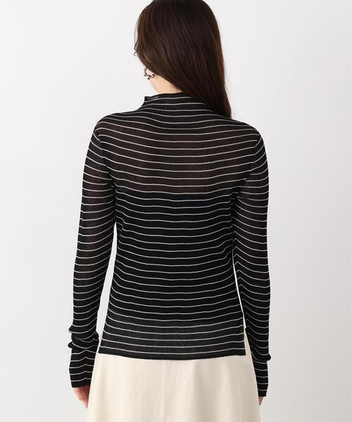 PINKY&DIANNE（ピンキーアンドダイアン）の「◆シアーボーダーボトルネックニット（ニット/セーター・レディース・ホワイト系その他2/ブラック系その他・38）」の5枚目の写真