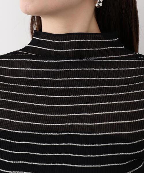 PINKY&DIANNE（ピンキーアンドダイアン）の「◆シアーボーダーボトルネックニット（ニット/セーター・レディース・ホワイト系その他2/ブラック系その他・38）」の6枚目の写真