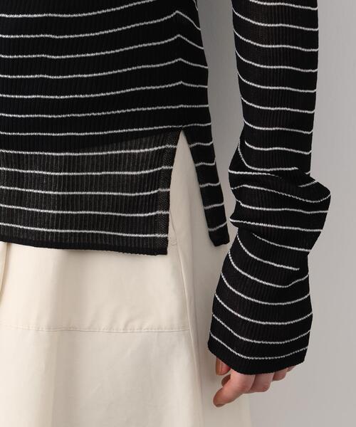 PINKY&DIANNE（ピンキーアンドダイアン）の「◆シアーボーダーボトルネックニット（ニット/セーター・レディース・ホワイト系その他2/ブラック系その他・38）」の8枚目の写真