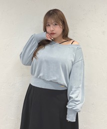 Louiosy（ルオシー）の「【Louiosy】【大きいサイズ】チャーム付き袖ボリュームスウェット（スウェット）」