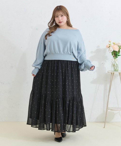 Louiosy(ルオシー)の「【Louiosy】【大きいサイズ】チャーム付き袖ボリュームスウェット(スウェット・レディース・ライトブルー/アイボリー・4L/3L/X-LARGE)」の13枚目の写真