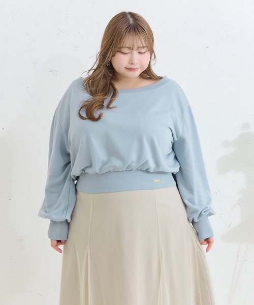 Louiosy(ルオシー)の「【Louiosy】【大きいサイズ】チャーム付き袖ボリュームスウェット(スウェット・レディース・ライトブルー/アイボリー・4L/3L/X-LARGE)」の19枚目の写真