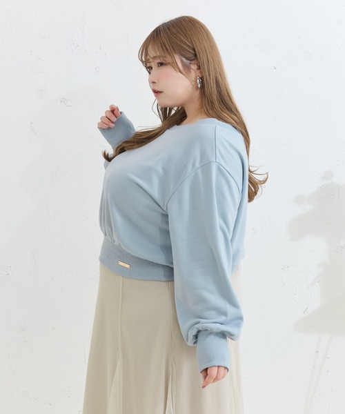 Louiosy(ルオシー)の「【Louiosy】【大きいサイズ】チャーム付き袖ボリュームスウェット(スウェット・レディース・ライトブルー/アイボリー・4L/3L/X-LARGE)」の20枚目の写真