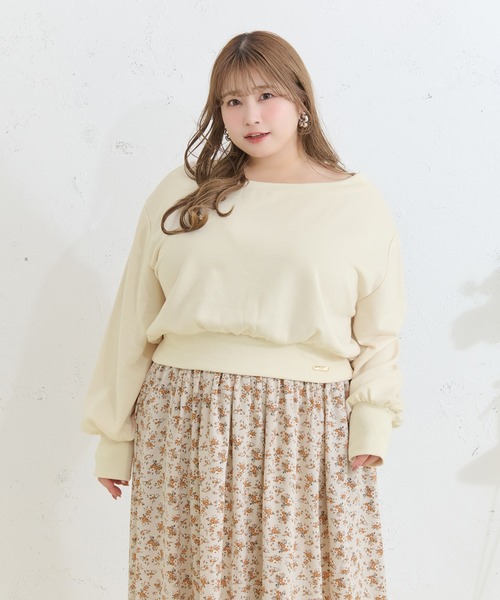 Louiosy(ルオシー)の「【Louiosy】【大きいサイズ】チャーム付き袖ボリュームスウェット(スウェット・レディース・ライトブルー/アイボリー・4L/3L/X-LARGE)」の4枚目の写真