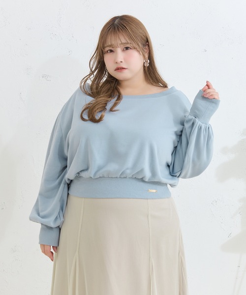 Louiosy(ルオシー)の「【Louiosy】【大きいサイズ】チャーム付き袖ボリュームスウェット(スウェット・レディース・ライトブルー/アイボリー・4L/3L/X-LARGE)」の10枚目の写真