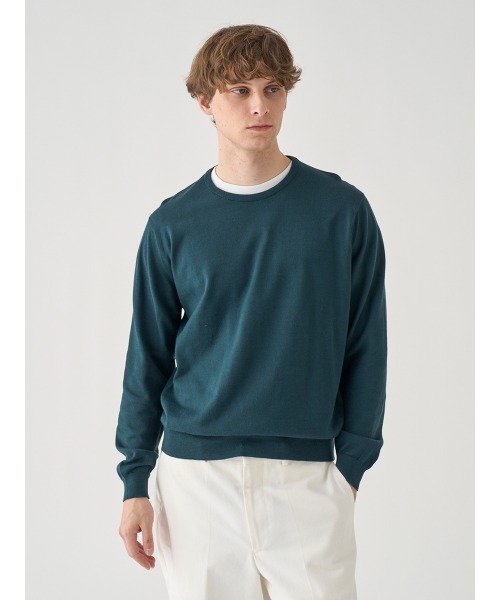 JOHN SMEDLEY(ジョンスメドレー)の「コットン クルーネックニットプルオーバー(ニット/セーター・メンズ・グリーン系・L/S)」の3枚目の写真