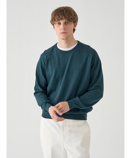 JOHN SMEDLEY(ジョンスメドレー)の「コットン クルーネックニットプルオーバー(ニット/セーター・メンズ・グリーン系・L/S)」の4枚目の写真
