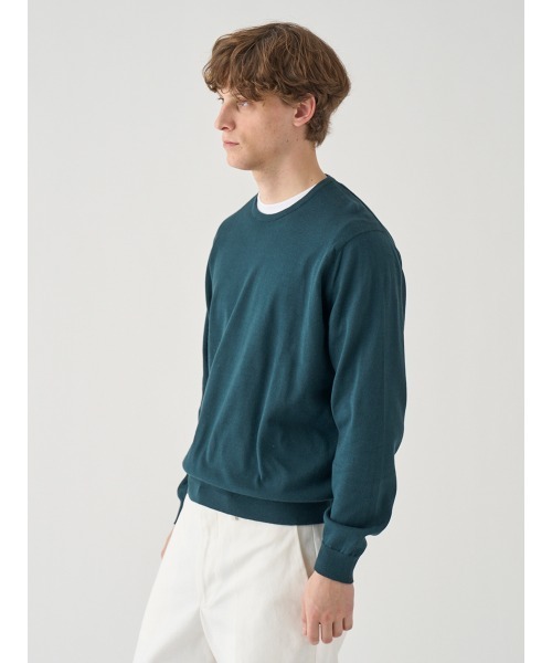 JOHN SMEDLEY(ジョンスメドレー)の「コットン クルーネックニットプルオーバー(ニット/セーター・メンズ・グリーン系・L/S)」の5枚目の写真