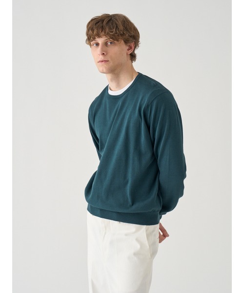JOHN SMEDLEY(ジョンスメドレー)の「コットン クルーネックニットプルオーバー(ニット/セーター・メンズ・グリーン系・L/S)」の6枚目の写真