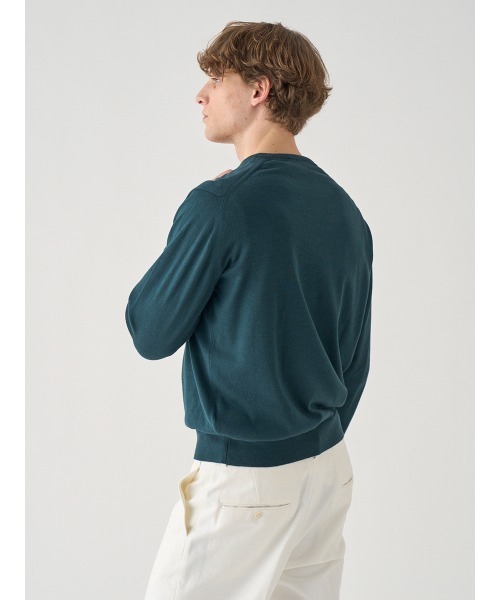 JOHN SMEDLEY(ジョンスメドレー)の「コットン クルーネックニットプルオーバー(ニット/セーター・メンズ・グリーン系・L/S)」の9枚目の写真