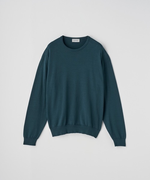 JOHN SMEDLEY(ジョンスメドレー)の「コットン クルーネックニットプルオーバー(ニット/セーター・メンズ・グリーン系・L/S)」の2枚目の写真