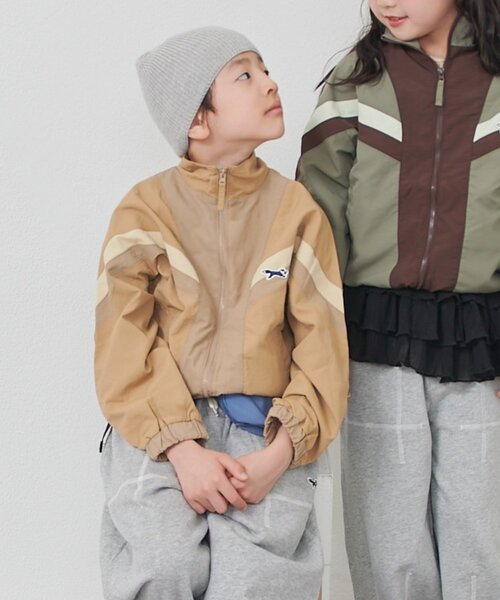 CIAOPANIC TYPY(チャオパニックティピー)の「【KIDS】【FOX×TYPY】配色切替マンパ《ジュニアサイズあり》(ブルゾン・キッズ・ベージュ/カーキ・150/130/110)」の1枚目の写真