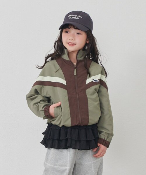 CIAOPANIC TYPY(チャオパニックティピー)の「【KIDS】【FOX×TYPY】配色切替マンパ《ジュニアサイズあり》(ブルゾン・キッズ・ベージュ/カーキ・150/130/110)」の2枚目の写真