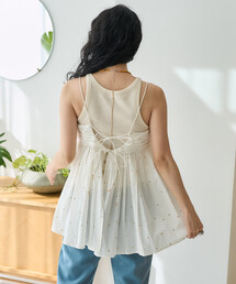 FREAK'S STORE | インド ラメドット刺繍 バックオープンキャミソール＜セットアップ対応＞(キャミソール)