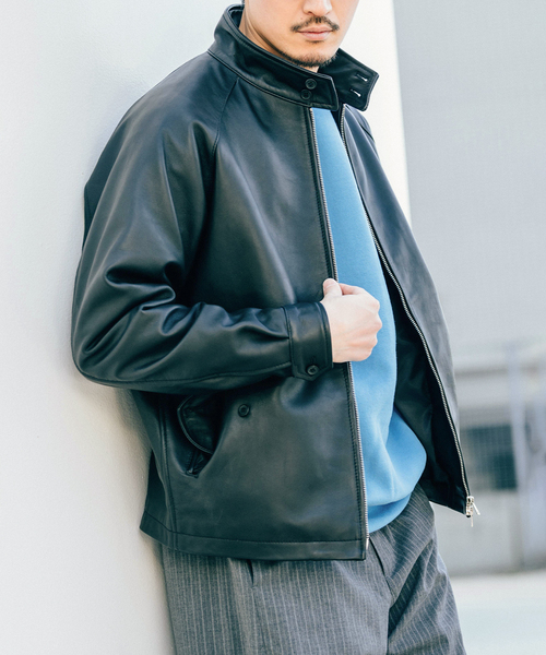 EDIFICE(エディフィス)の「ラム レザー ドライビング ブルゾン(ライダースジャケット・メンズ・ブラック・SMALL/MEDIUM/LARGE)」の1枚目の写真