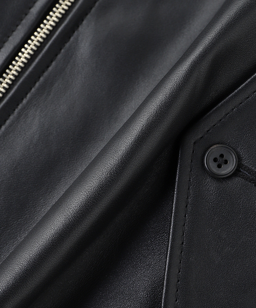 EDIFICE(エディフィス)の「ラム レザー ドライビング ブルゾン(ライダースジャケット・メンズ・ブラック・SMALL/MEDIUM/LARGE)」の15枚目の写真