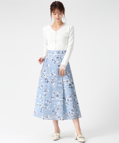 MISCH MASCH（ミッシュマッシュ）の「2026春夏新作 花柄メッシュボーダースカート（スカート・レディース・ネイビー/ホワイト/ブルー・S/M）」の13枚目の写真