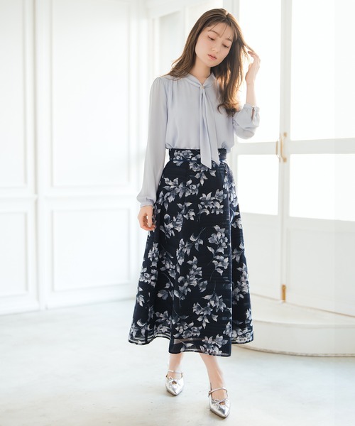 MISCH MASCH（ミッシュマッシュ）の「2026春夏新作 花柄メッシュボーダースカート（スカート・レディース・ネイビー/ホワイト/ブルー・S/M）」の17枚目の写真