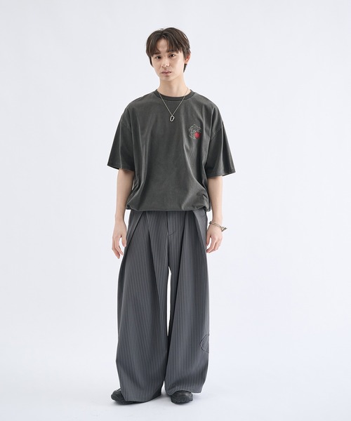 Remember.（リメンバー）の「ストライプワイドバルーンシルエットスラックス / Stripe Wide Balloon Silhouette Slacks（スラックス・メンズ・ブラック/グレー・MEDIUM/LARGE）」の8枚目の写真