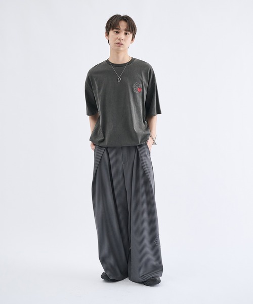 Remember.（リメンバー）の「ストライプワイドバルーンシルエットスラックス / Stripe Wide Balloon Silhouette Slacks（スラックス・メンズ・ブラック/グレー・MEDIUM/LARGE）」の9枚目の写真