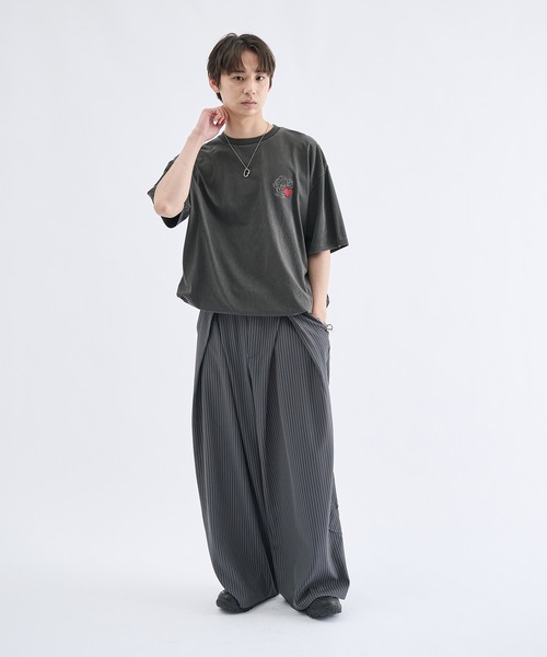 Remember.（リメンバー）の「ストライプワイドバルーンシルエットスラックス / Stripe Wide Balloon Silhouette Slacks（スラックス・メンズ・ブラック/グレー・MEDIUM/LARGE）」の10枚目の写真