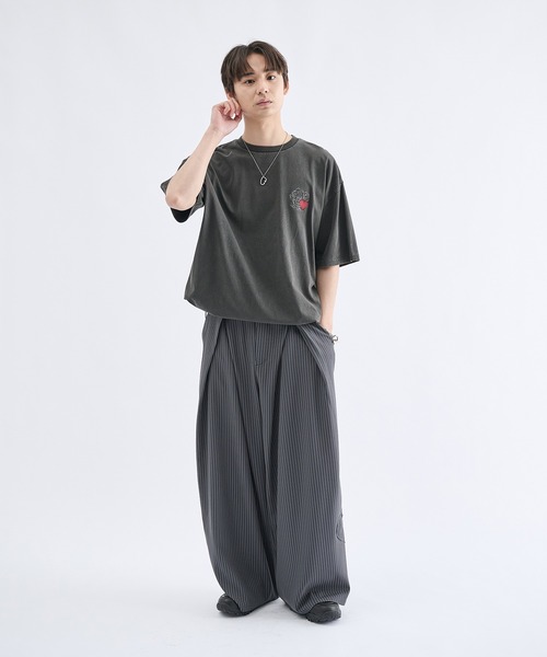 Remember.（リメンバー）の「ストライプワイドバルーンシルエットスラックス / Stripe Wide Balloon Silhouette Slacks（スラックス・メンズ・ブラック/グレー・MEDIUM/LARGE）」の11枚目の写真