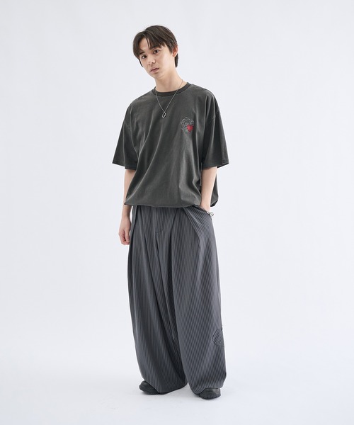 Remember.（リメンバー）の「ストライプワイドバルーンシルエットスラックス / Stripe Wide Balloon Silhouette Slacks（スラックス・メンズ・ブラック/グレー・MEDIUM/LARGE）」の12枚目の写真