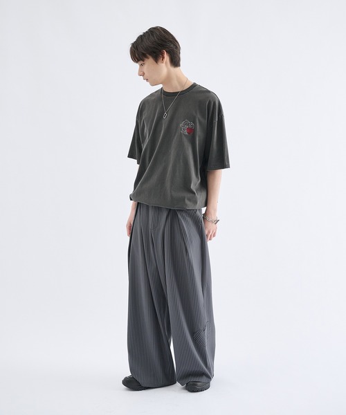 Remember.（リメンバー）の「ストライプワイドバルーンシルエットスラックス / Stripe Wide Balloon Silhouette Slacks（スラックス・メンズ・ブラック/グレー・MEDIUM/LARGE）」の14枚目の写真