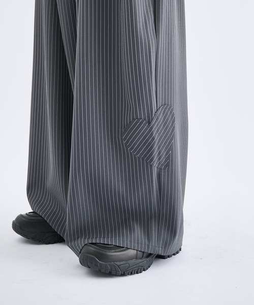 Remember.（リメンバー）の「ストライプワイドバルーンシルエットスラックス / Stripe Wide Balloon Silhouette Slacks（スラックス・メンズ・ブラック/グレー・MEDIUM/LARGE）」の7枚目の写真