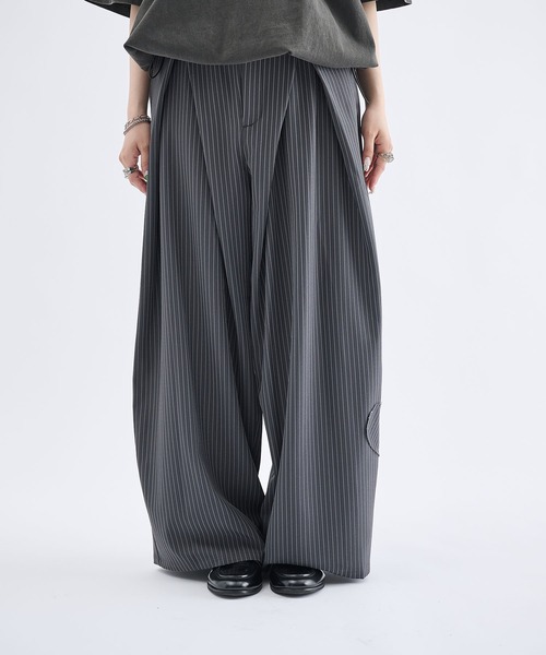 Remember.（リメンバー）の「ストライプワイドバルーンシルエットスラックス / Stripe Wide Balloon Silhouette Slacks（スラックス・メンズ・ブラック/グレー・MEDIUM/LARGE）」の18枚目の写真