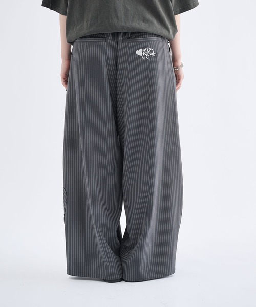 Remember.（リメンバー）の「ストライプワイドバルーンシルエットスラックス / Stripe Wide Balloon Silhouette Slacks（スラックス・メンズ・ブラック/グレー・MEDIUM/LARGE）」の21枚目の写真