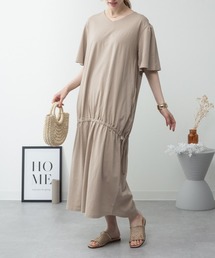 RCD（アールシーディー）の「ドロストシャーリングVネックワンピース（シャツワンピース）」