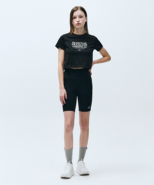 MARITHE + FRANCOIS GIRBAUD(マリテフランソワジルボー)の「MOUVEMENT W CLASSIC LOGO BIKER SHORTS(その他パンツ・レディース・ブラック/ミント・MEDIUM/SMALL)」の4枚目の写真