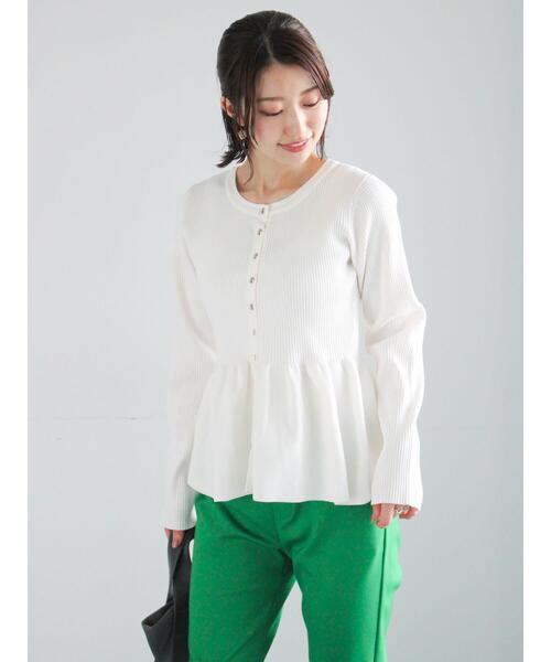 Te chichi(テチチ)の「前後2WAYペプラムカーディガン(カーディガン/ボレロ・レディース・オフホワイト/グレー/ブラック・F)」の6枚目の写真