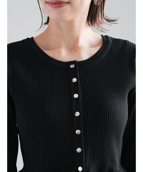 Te chichi(テチチ)の「前後2WAYペプラムカーディガン(カーディガン/ボレロ・レディース・オフホワイト/グレー/ブラック・F)」の16枚目の写真