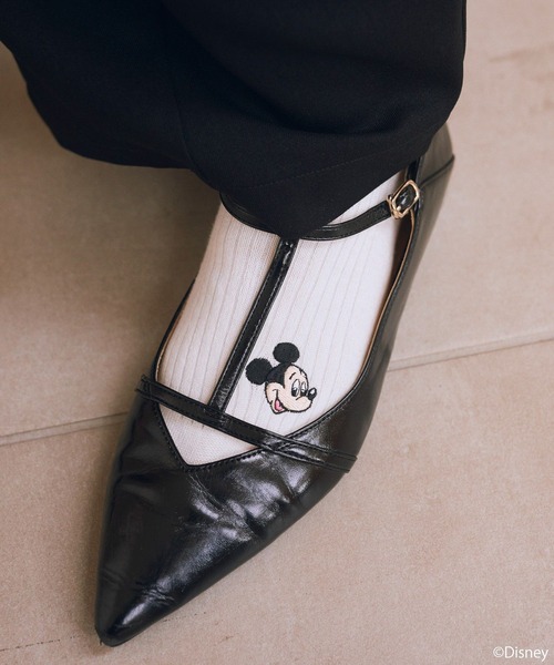 Disney(ディズニー)の「Disney/アソート刺繍入り靴下(ソックス/靴下・レディース・チャコールグレー/ライトブルー/レッド/ブラウン/グリーン/ラベンダー・FREE)」の8枚目の写真