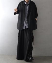 Art re A select（アトリエセレクト）の「ドレープTR ハーフスリーブ オーバーテーラードジャケット/ワイドカーゴスラックス セットアップ（セットアップ）」