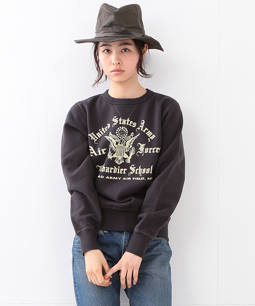 BEAMS BOY（ビームスボーイ）の「BUZZ RICKSON’S / SET-IN CREW SWEAT（スウェット・レディース・グレー/ブラック・ONE SIZE）」の2枚目の写真