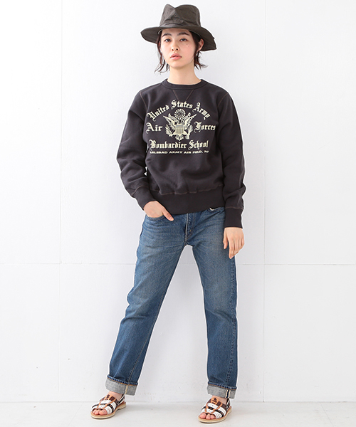 BEAMS BOY（ビームスボーイ）の「BUZZ RICKSON’S / SET-IN CREW SWEAT（スウェット・レディース・グレー/ブラック・ONE SIZE）」の13枚目の写真