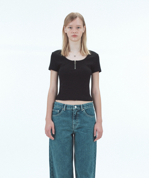 Rest&Recreation(レストアンドレクリエーション)の「HALF ZIP-UP TOP - BLACK(Tシャツ/カットソー・レディース・その他・ONE)」の3枚目の写真