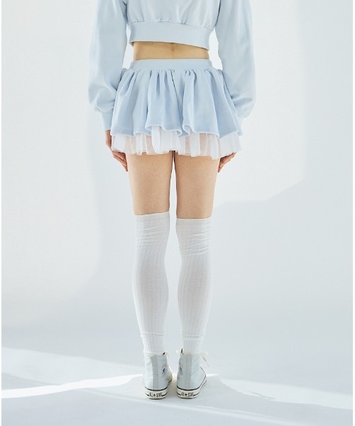 lilLilly（リルリリー）の「チュールレイヤードスウェットミニスカート