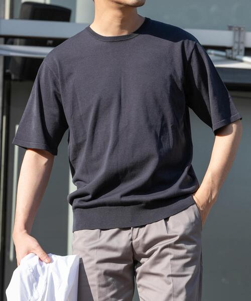 URBAN RESEARCH ROSSO MEN(アーバンリサーチロッソメン)の「『WEB限定』シルク混クルーネックサマーニット(ニット/セーター・メンズ・グレー系その他/ブラウン/ブルー系その他・LARGE/MEDIUM)」の3枚目の写真