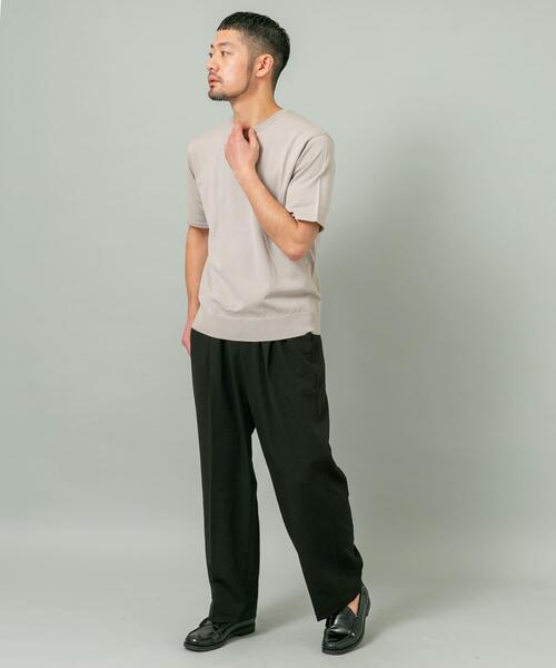 URBAN RESEARCH ROSSO MEN(アーバンリサーチロッソメン)の「『WEB限定』シルク混クルーネックサマーニット(ニット/セーター・メンズ・グレー系その他/ブラウン/ブルー系その他・LARGE/MEDIUM)」の15枚目の写真