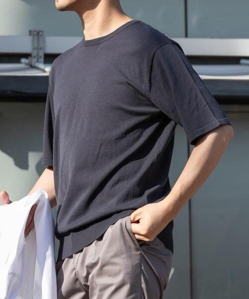 URBAN RESEARCH ROSSO MEN(アーバンリサーチロッソメン)の「『WEB限定』シルク混クルーネックサマーニット(ニット/セーター・メンズ・グレー系その他/ブラウン/ブルー系その他・LARGE/MEDIUM)」の22枚目の写真