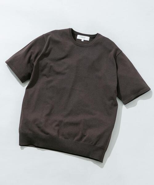 URBAN RESEARCH ROSSO MEN(アーバンリサーチロッソメン)の「『WEB限定』シルク混クルーネックサマーニット(ニット/セーター・メンズ・グレー系その他/ブラウン/ブルー系その他・LARGE/MEDIUM)」の4枚目の写真