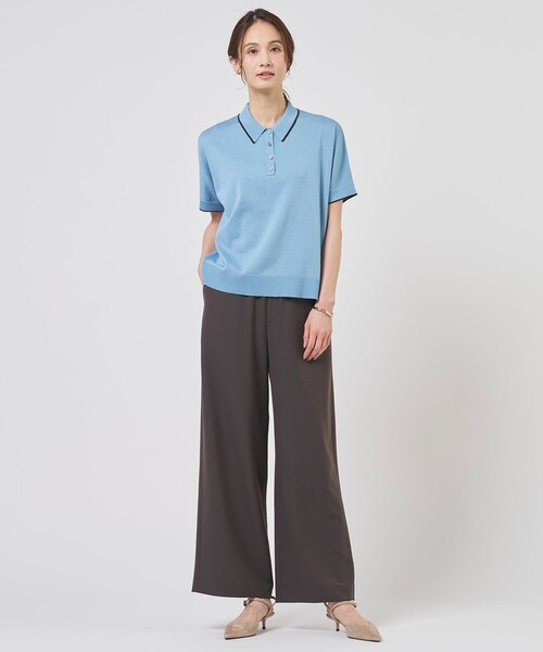 J.PRESS（ジェイプレス）の「RELAXION トロ ワイド イージー パンツ（その他パンツ・レディース・ブラック系/ダークブラウン系・T17/T15/T13）」の6枚目の写真